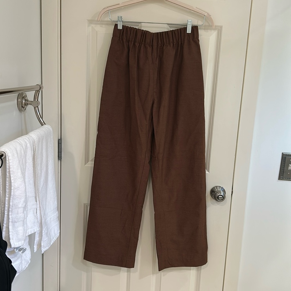 Mimi Holvast brown linen cotton pants